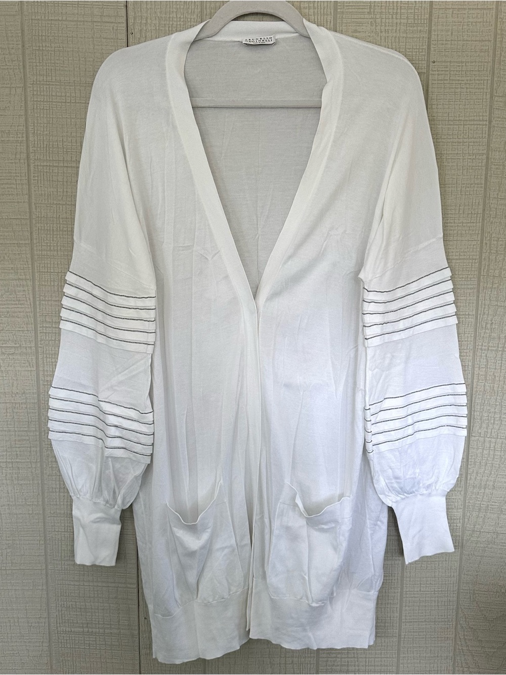 Brunello Cucinelli Monili Beading Cardigan Sweater Beaded White Size M